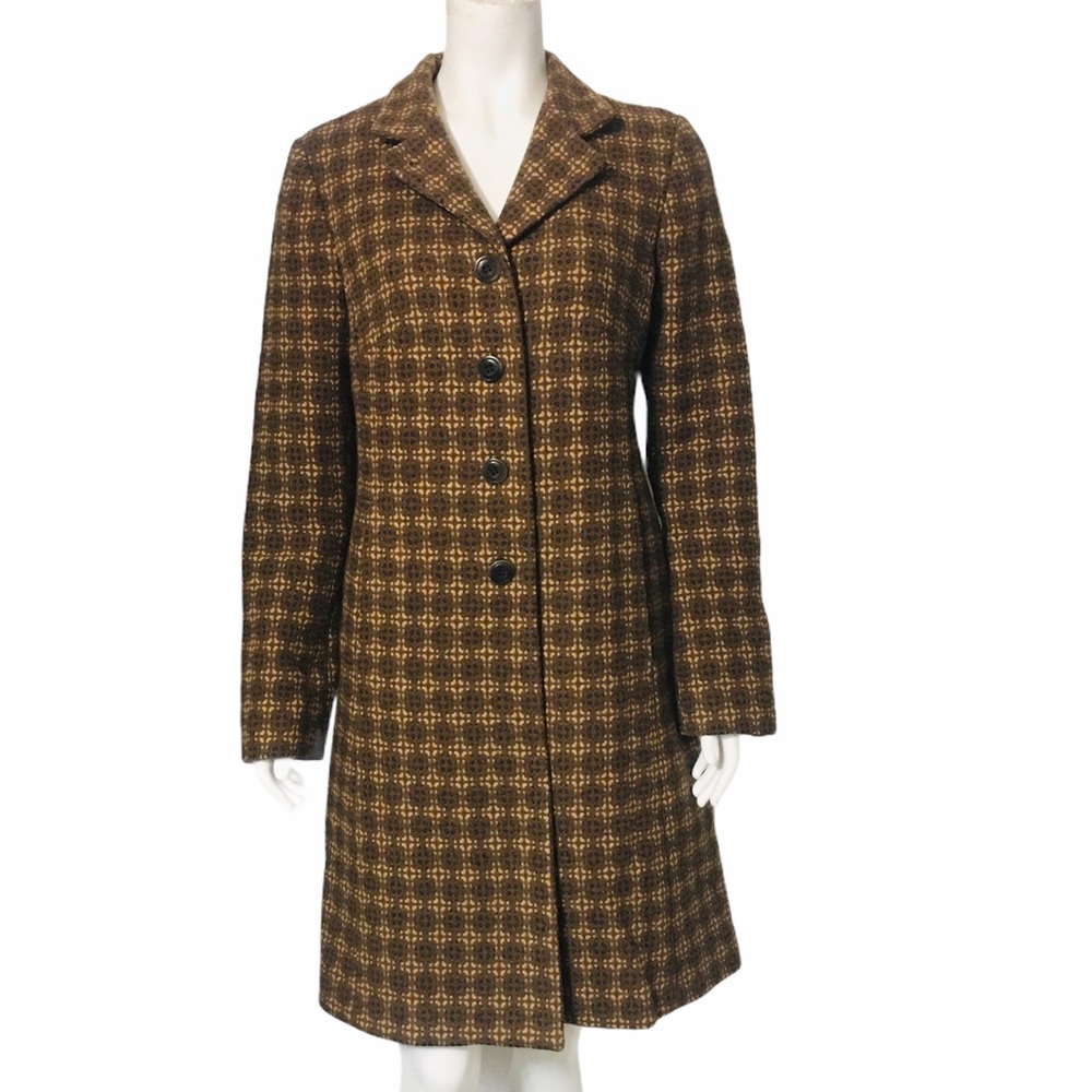 M0851 Wool Blend Tweeted Pleated Bottom Down Long Coat Sizes M - Picture 3 of 15